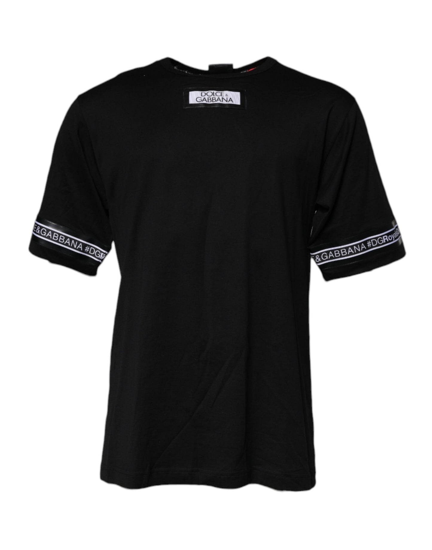 Dolce & Gabbana Camiseta de algodón con cuello redondo negra #DGMILLENNIALS