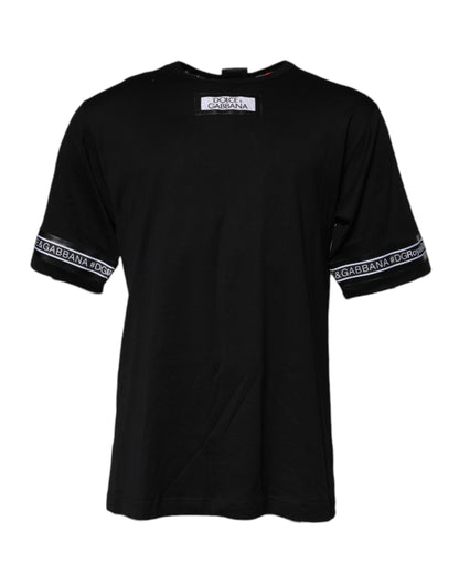 Dolce & Gabbana Camiseta de algodón con cuello redondo negra #DGMILLENNIALS