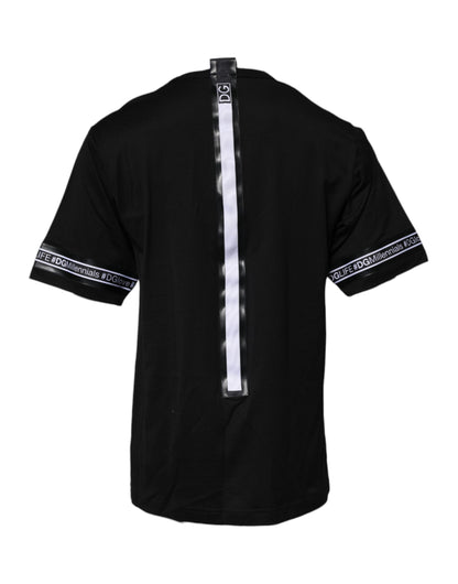 Dolce & Gabbana Camiseta de algodón con cuello redondo negra #DGMILLENNIALS