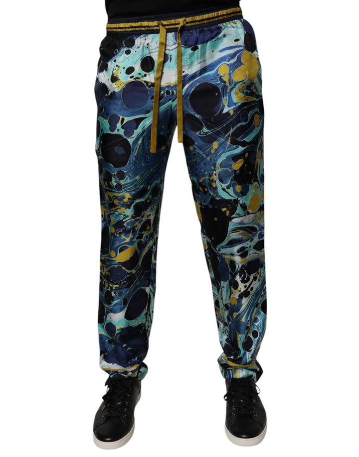 Dolce & Gabbana Pantalon de jogging à imprimé marbre multicolore