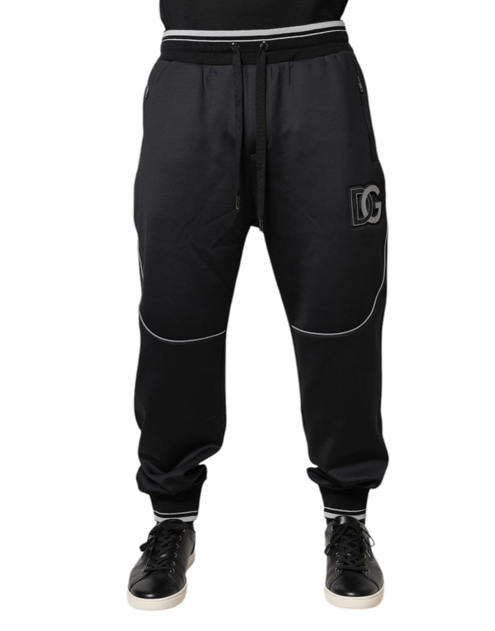 Pantalon de jogging Dolce & Gabbana noir en polyester avec logo
