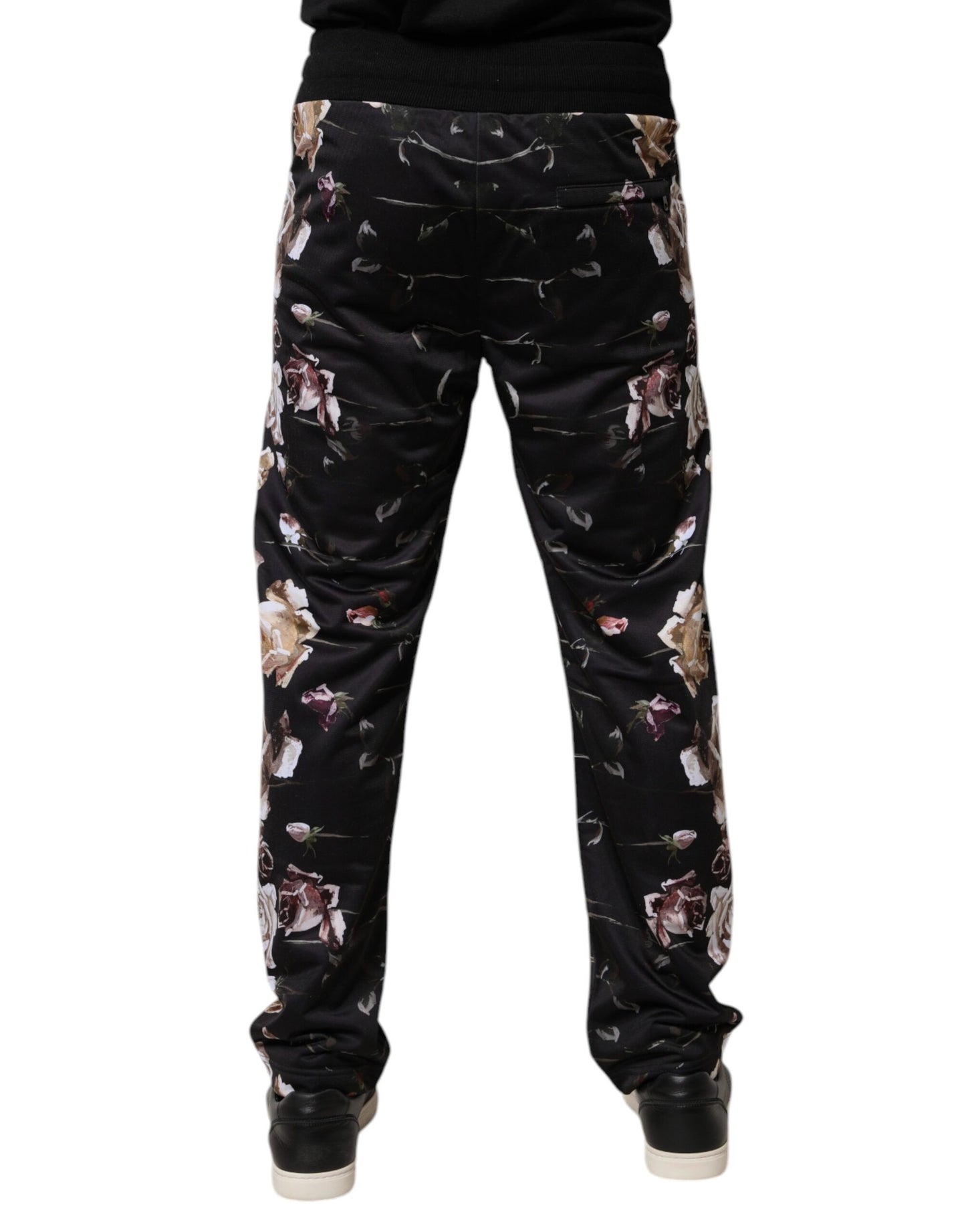 Pantalon de jogging Dolce & Gabbana en polyester noir à imprimé floral