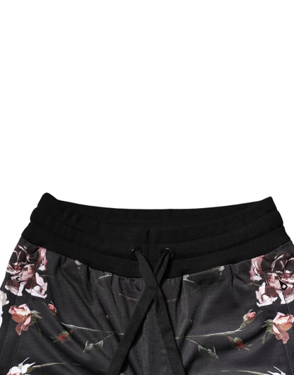 Pantalon de jogging Dolce & Gabbana en polyester noir à imprimé floral