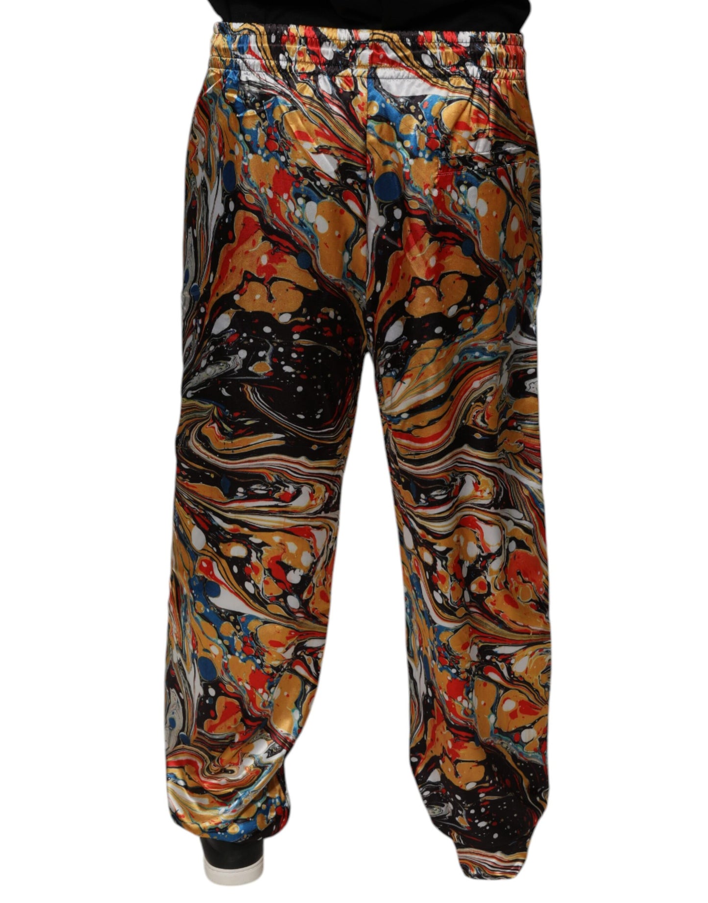 Pantalon de survêtement homme Dolce & Gabbana en satin marbré multicolore