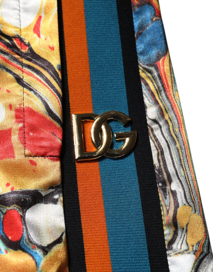 Pantalon de survêtement homme Dolce & Gabbana en satin marbré multicolore