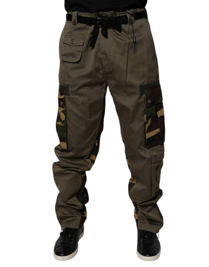 Pantalon Cargo Camouflage Patchwork Multicolore Dolce & Gabbana