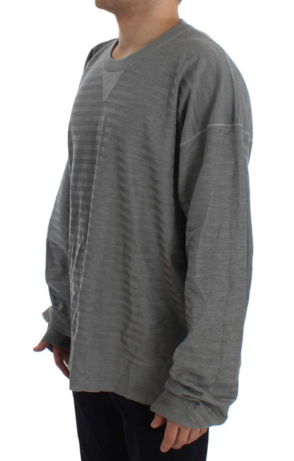 Pull en soie à col rond gris Dolce & Gabbana