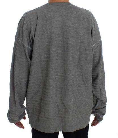 Pull en soie à col rond gris Dolce & Gabbana