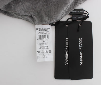 Pull en soie à col rond gris Dolce & Gabbana