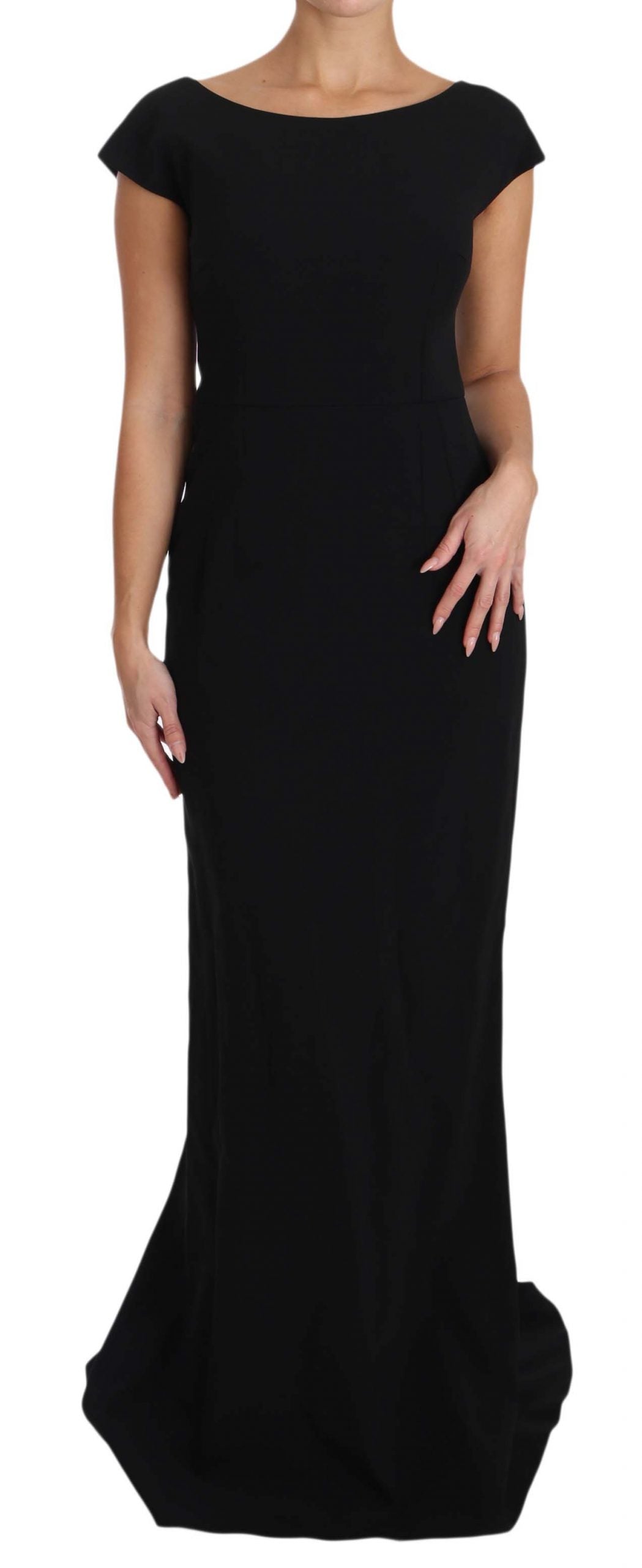 Robe longue Dolce & Gabbana noire évasée en maille extensible