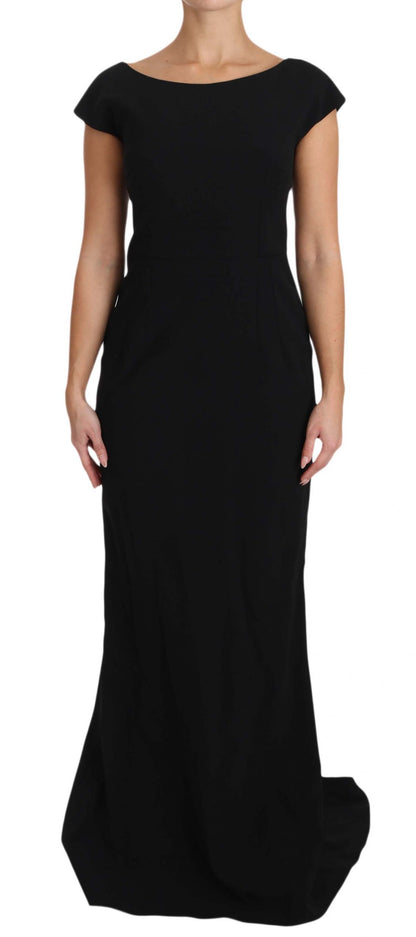 Robe longue Dolce & Gabbana noire évasée en maille extensible