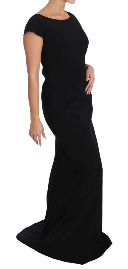 Robe longue Dolce & Gabbana noire évasée en maille extensible