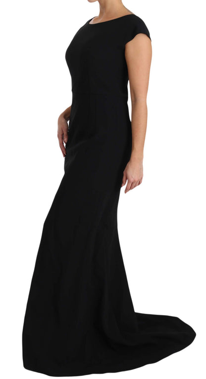 Robe longue Dolce & Gabbana noire évasée en maille extensible
