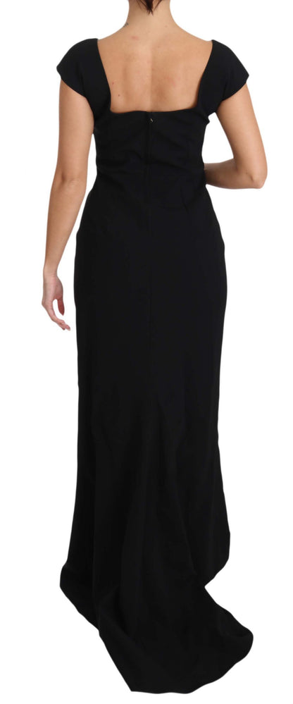 Robe longue Dolce & Gabbana noire évasée en maille extensible