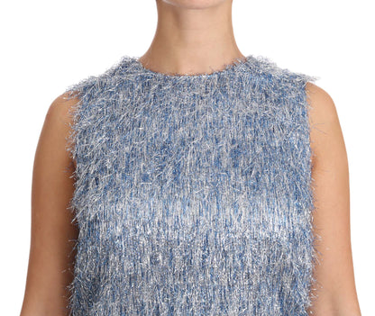 Robe ample Dolce & Gabbana Light Blue à franges