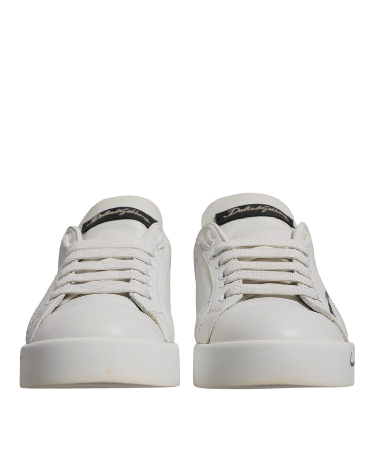 Zapatillas Dolce & Gabbana blancas y azules con logotipo Portofino