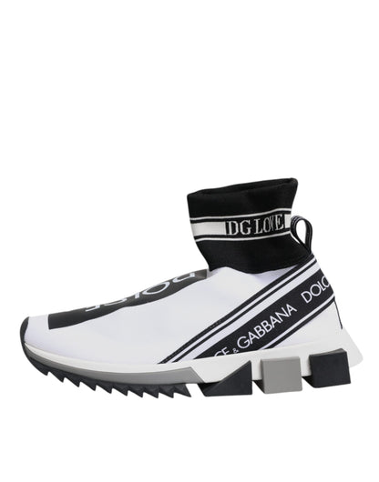 Dolce & Gabbana White Black Sorrento Socks Sneakers Shoes