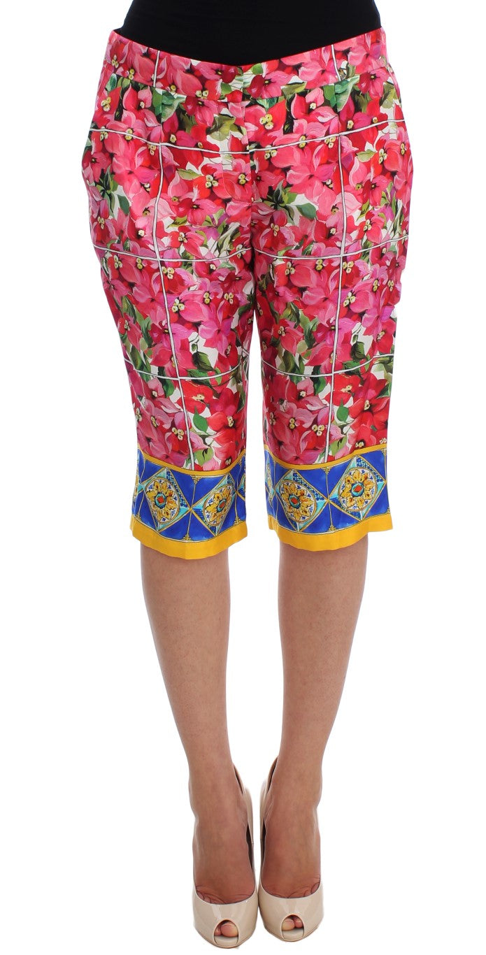 Pantalones Capri Cortos Multicolor con Estampado Floral Dolce & Gabbana