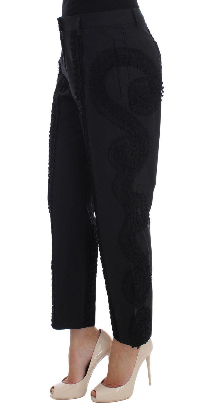Pantacourt torero Dolce & Gabbana en coton stretch noir