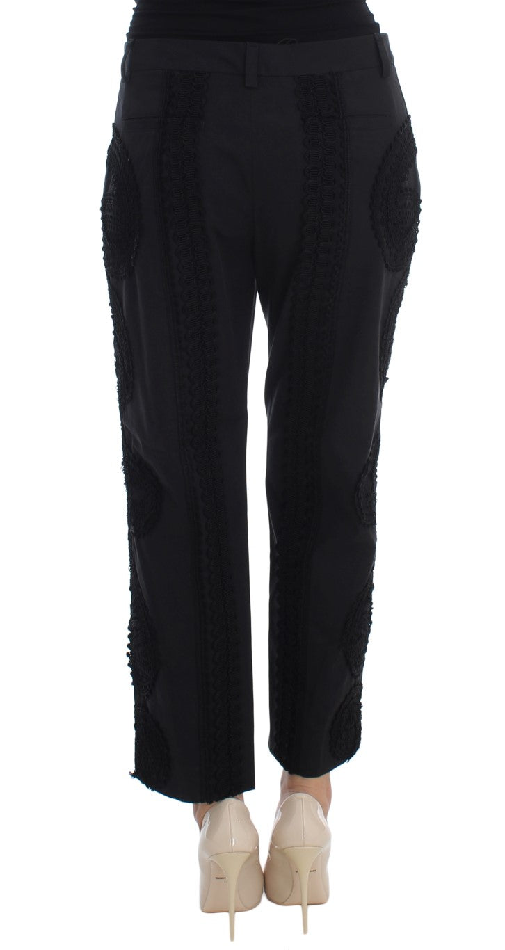 Pantacourt torero Dolce & Gabbana en coton stretch noir