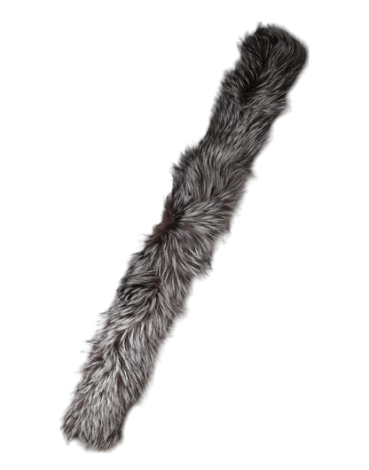 Écharpe d'hiver cache-cou en fourrure de renard grise Dolce & Gabbana