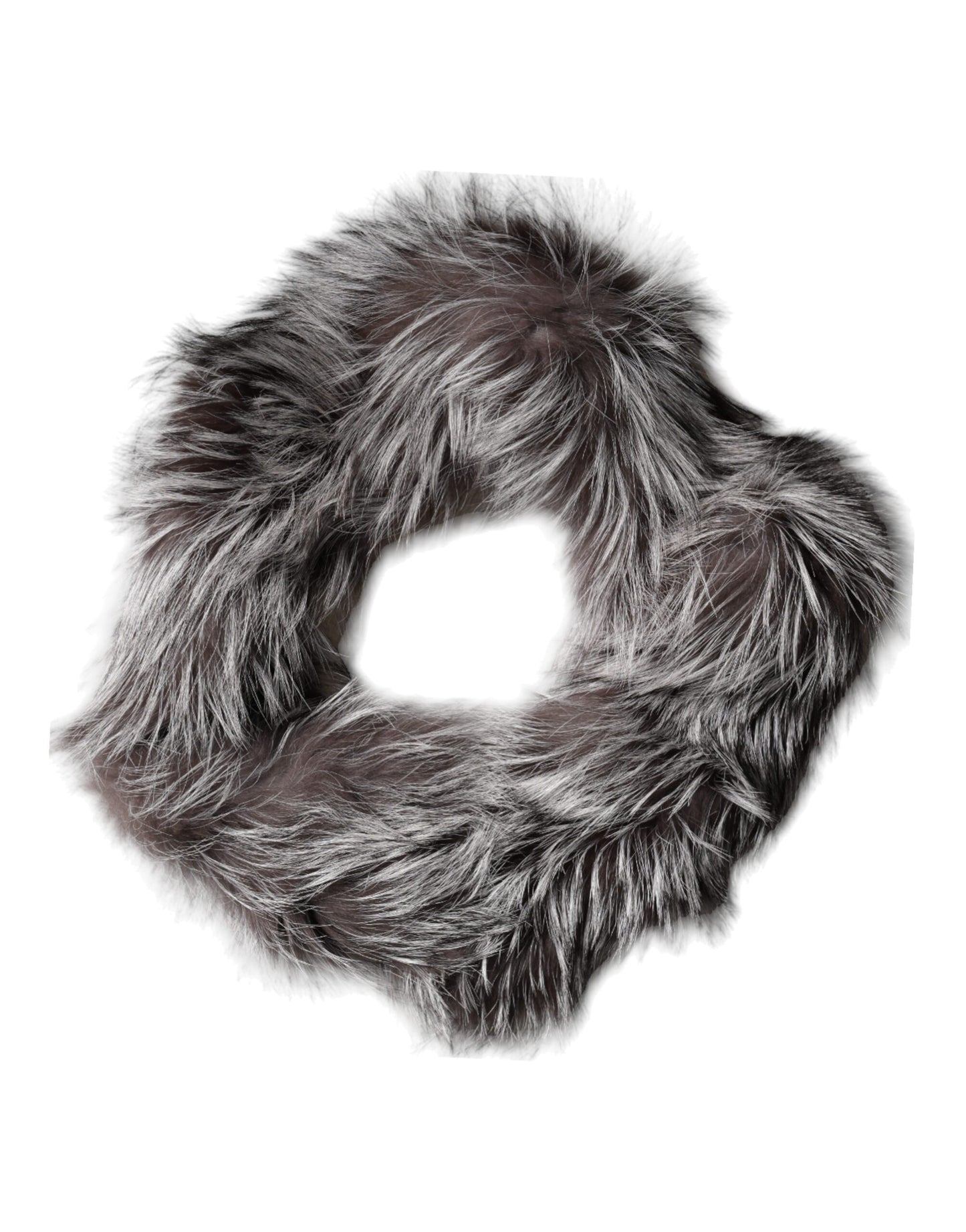 Écharpe d'hiver cache-cou en fourrure de renard grise Dolce & Gabbana