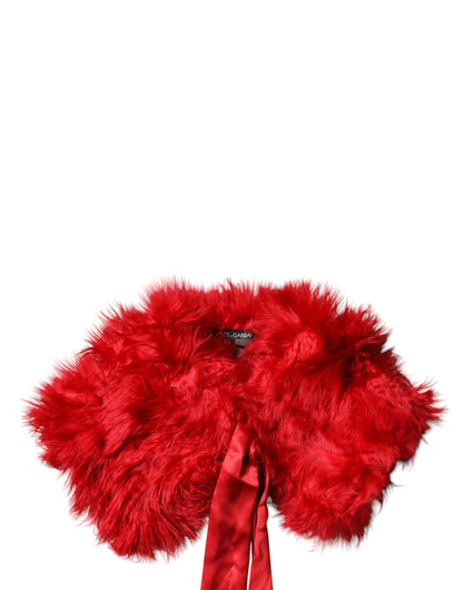 Dolce & Gabbana Cuello Térmico de Alpaca Roja para Mujer, Bufanda de Invierno