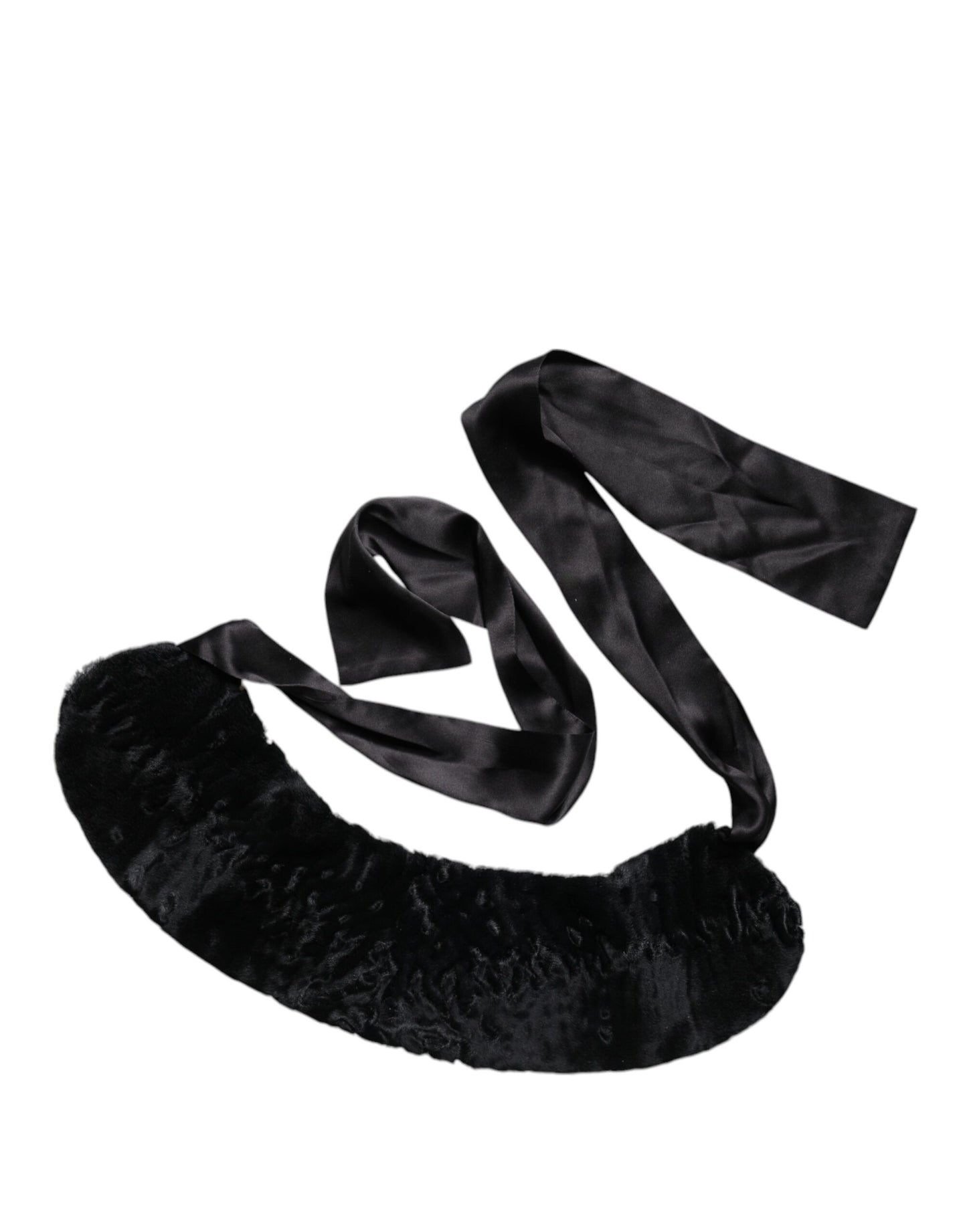 Cache-col d'hiver Dolce & Gabbana en fourrure d'agneau noire pour femme