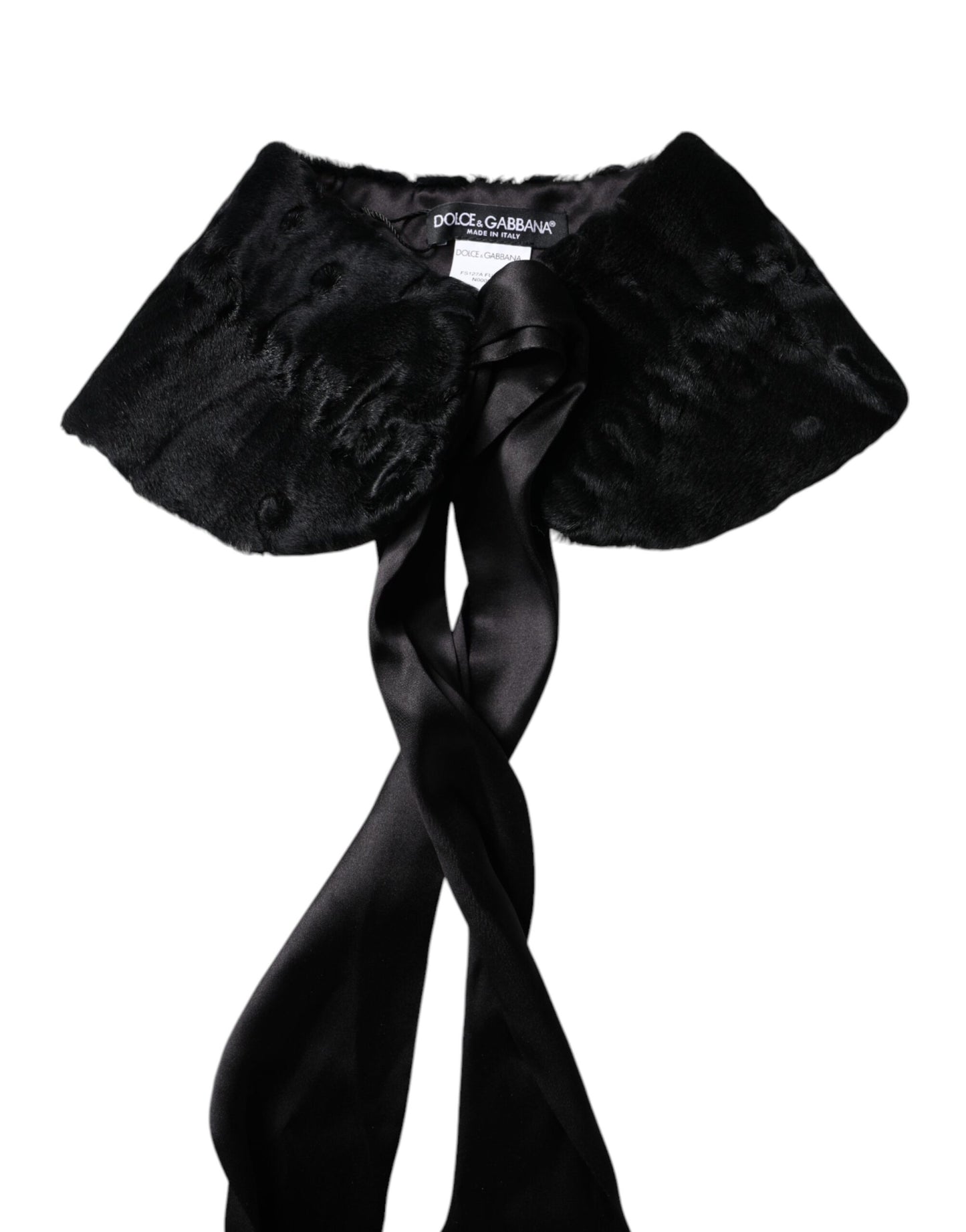 Cache-col d'hiver Dolce & Gabbana en fourrure d'agneau noire pour femme