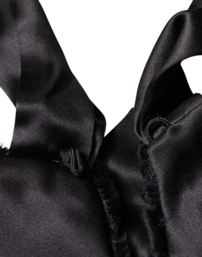 Cache-col d'hiver Dolce & Gabbana en fourrure d'agneau noire pour femme