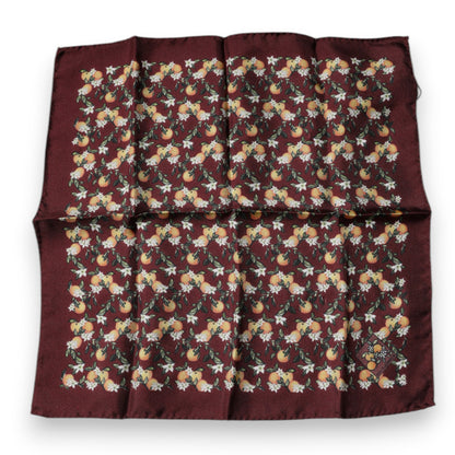 Foulard carré en soie bordeaux oranges Dolce & Gabbana