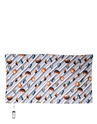 Serviette de plage Dolce & Gabbana rayures multicolores et coquillages