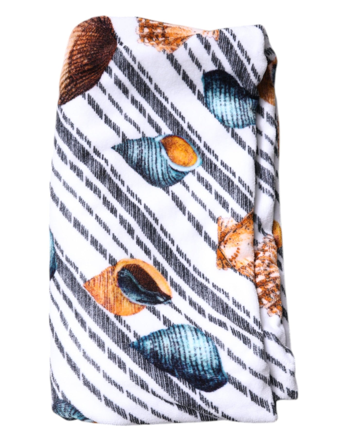 Serviette de plage Dolce & Gabbana rayures multicolores et coquillages