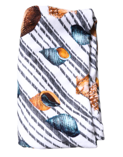 Serviette de plage Dolce & Gabbana rayures multicolores et coquillages