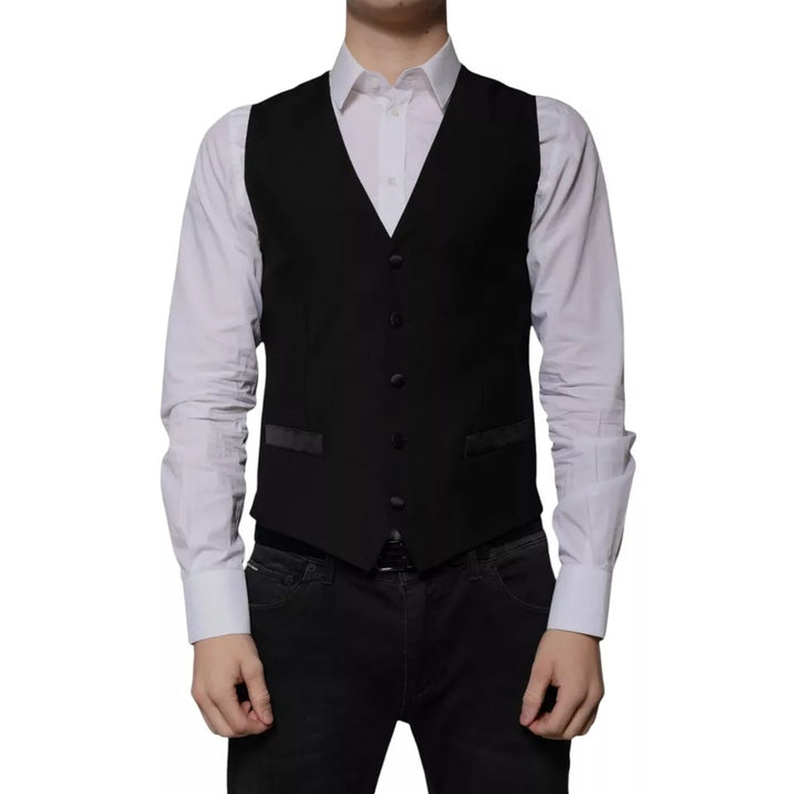 Chaleco de lana negro formal Dolce & Gabbana para hombre