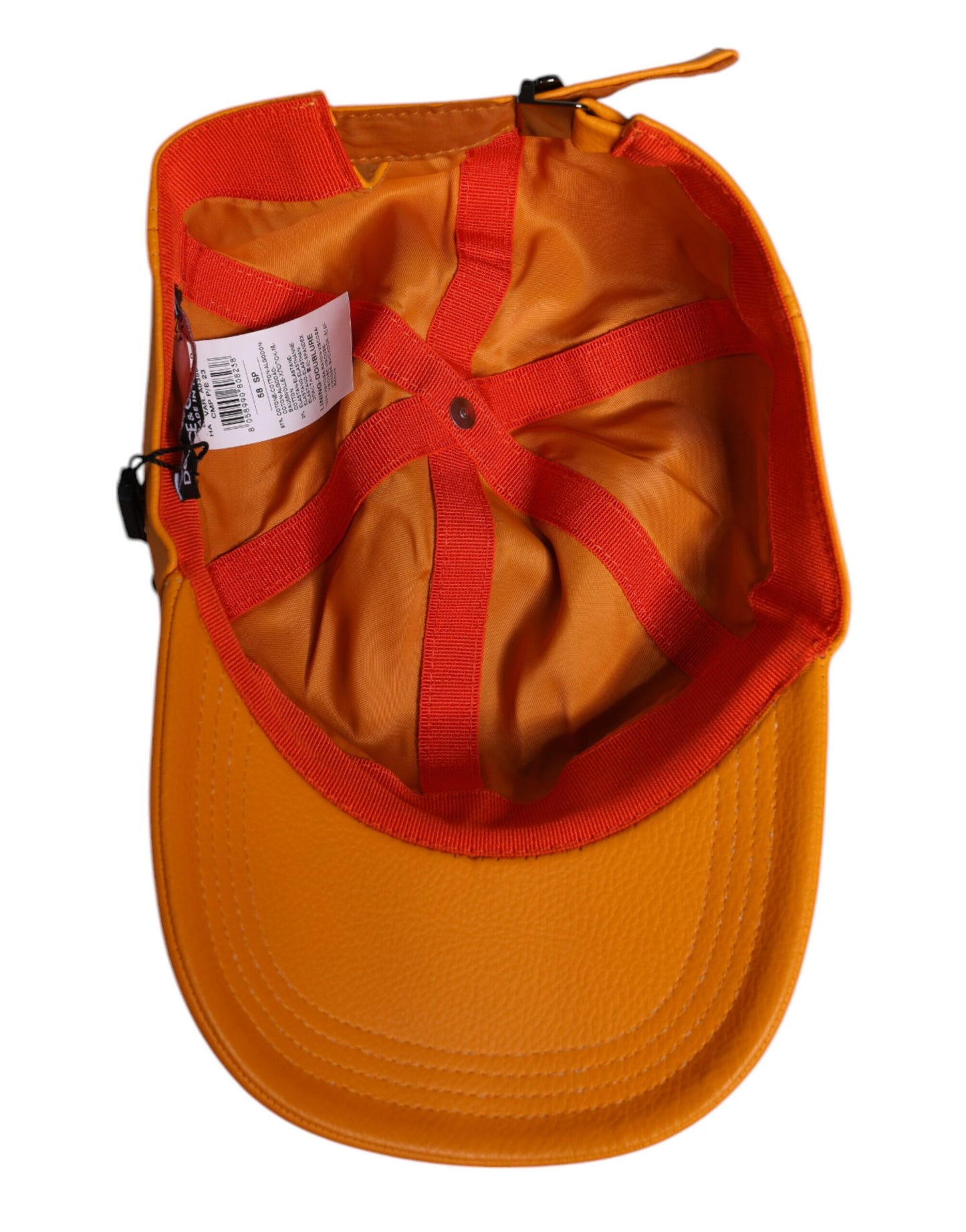 Gorra de béisbol Dolce & Gabbana de 6 paneles de algodón naranja