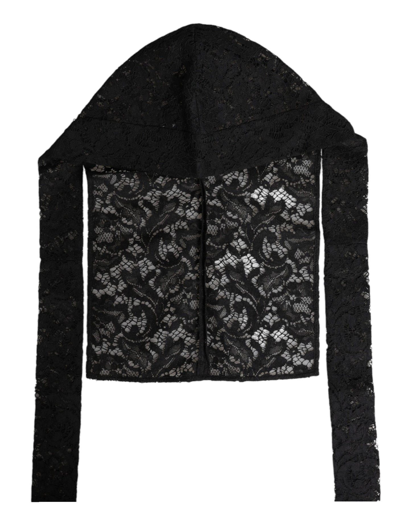 Gorro Envolvente de Encaje Floral Negro Dolce & Gabbana