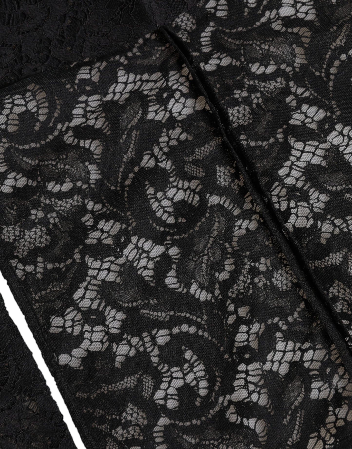 Gorro Envolvente de Encaje Floral Negro Dolce & Gabbana