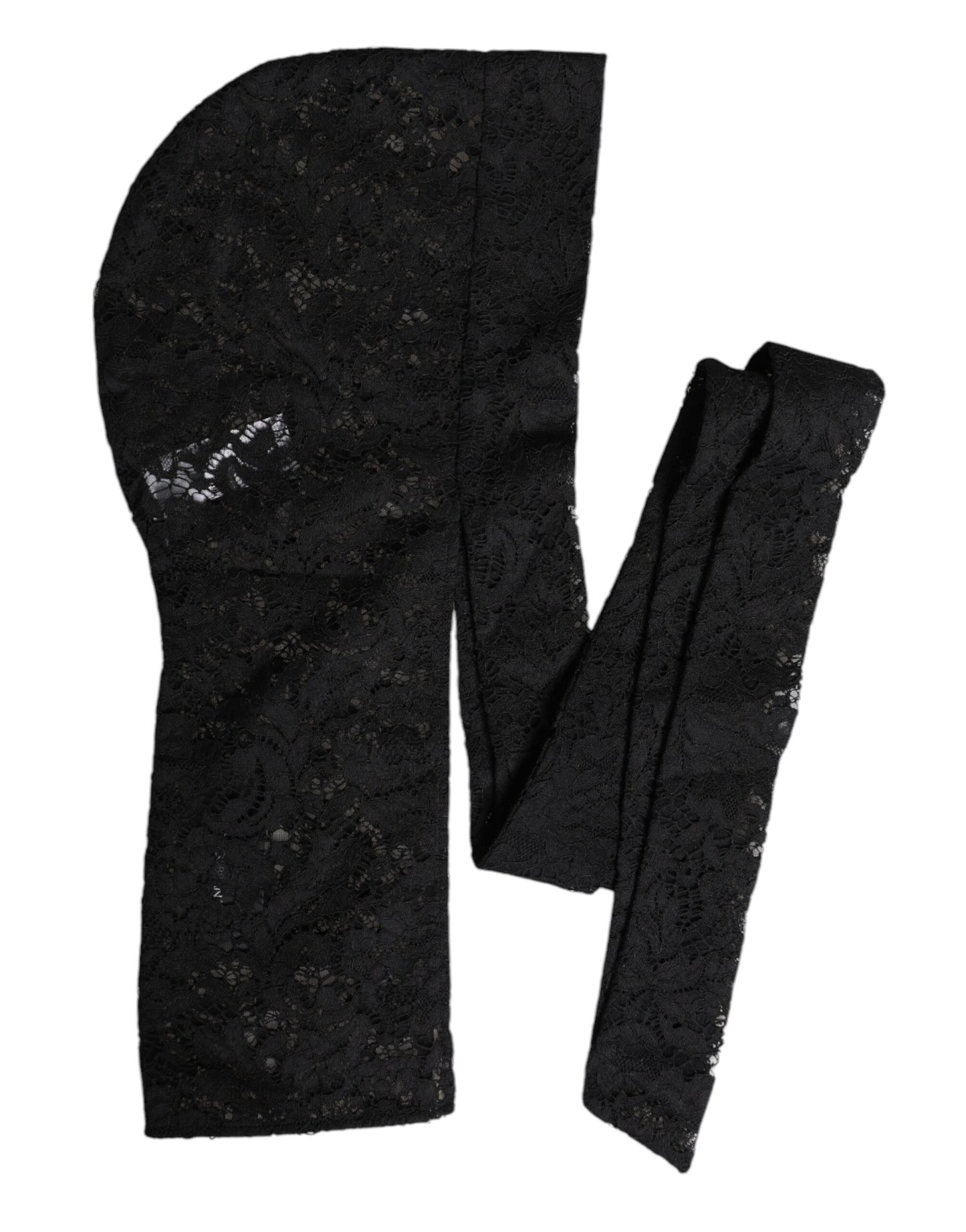 Gorro Envolvente de Encaje Floral Negro Dolce & Gabbana