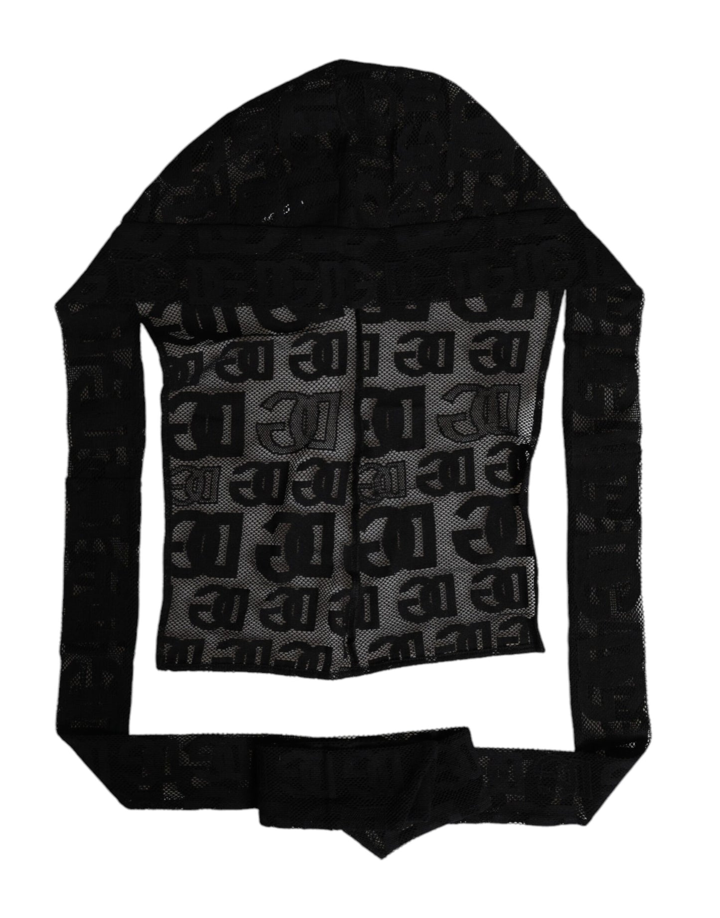 Gorro tipo turbante de malla negra con logo de Dolce & Gabbana
