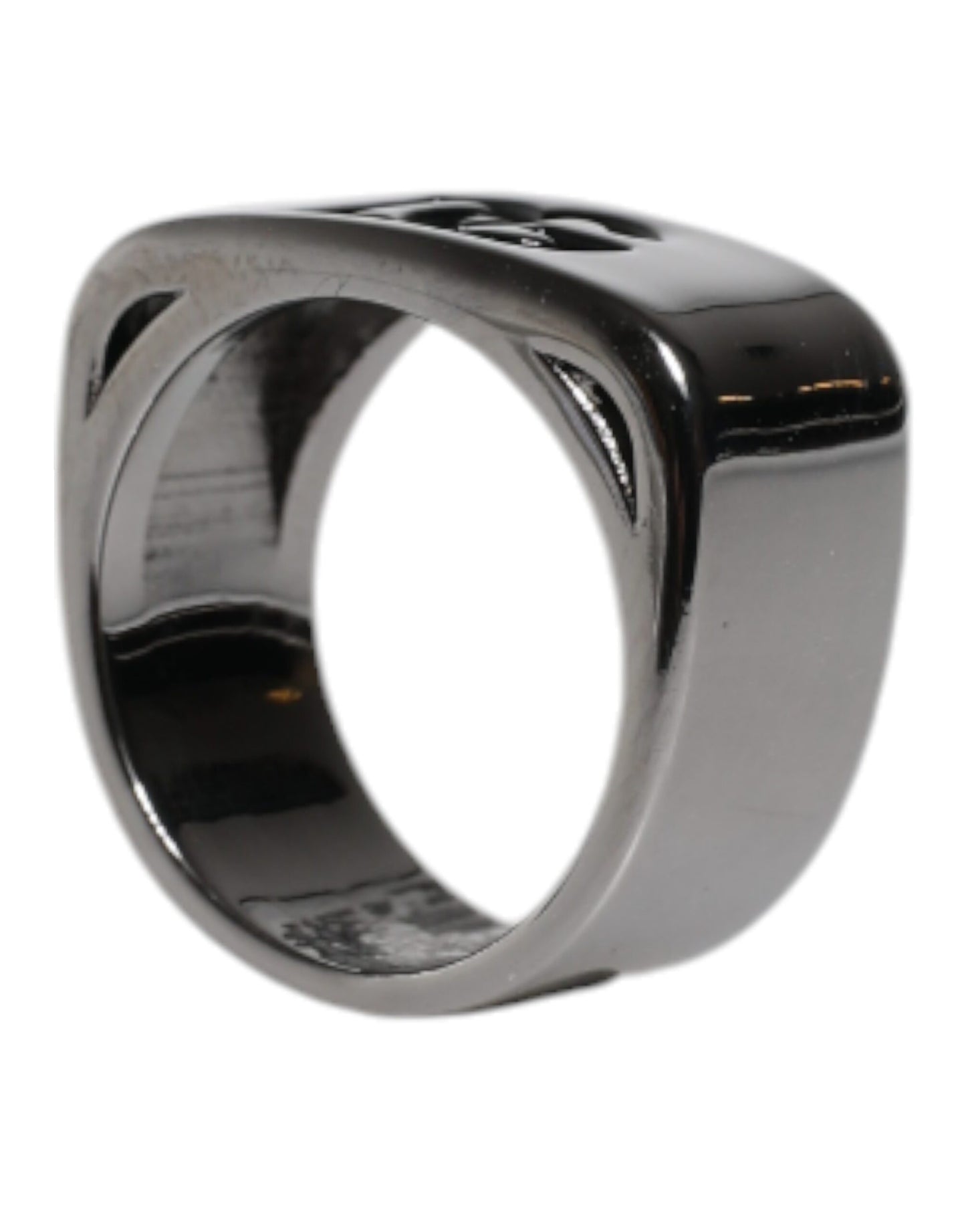 Bague Dolce & Gabbana en laiton argenté avec logo DG