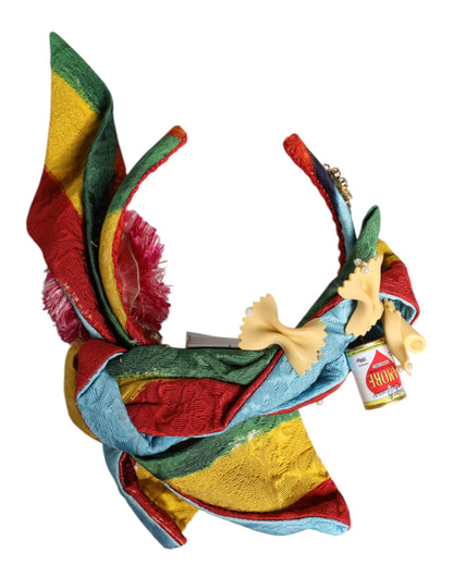 Serre-tête diadème Dolce & Gabbana multicolore fleuri orné de cristaux