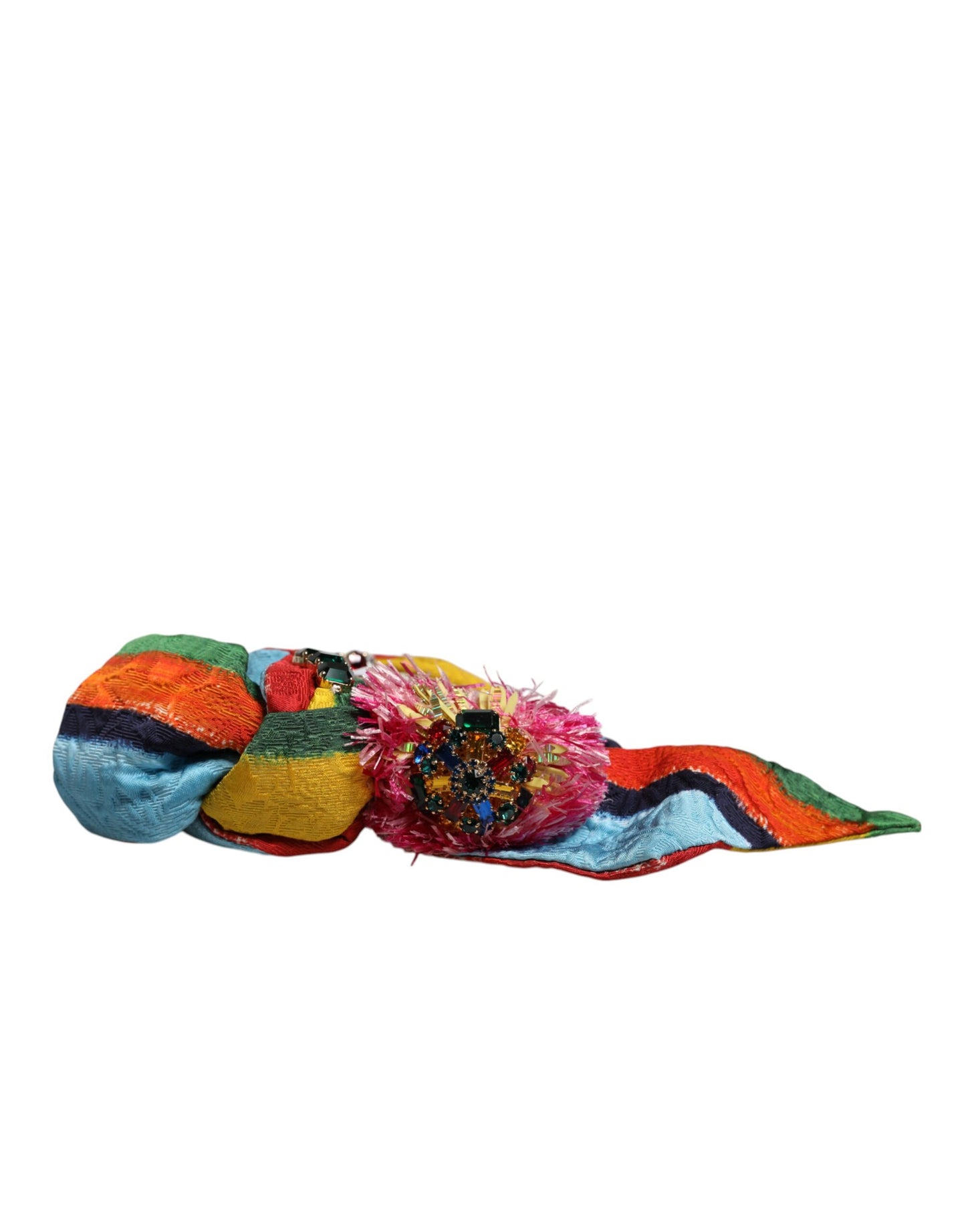 Serre-tête diadème Dolce & Gabbana multicolore fleuri orné de cristaux