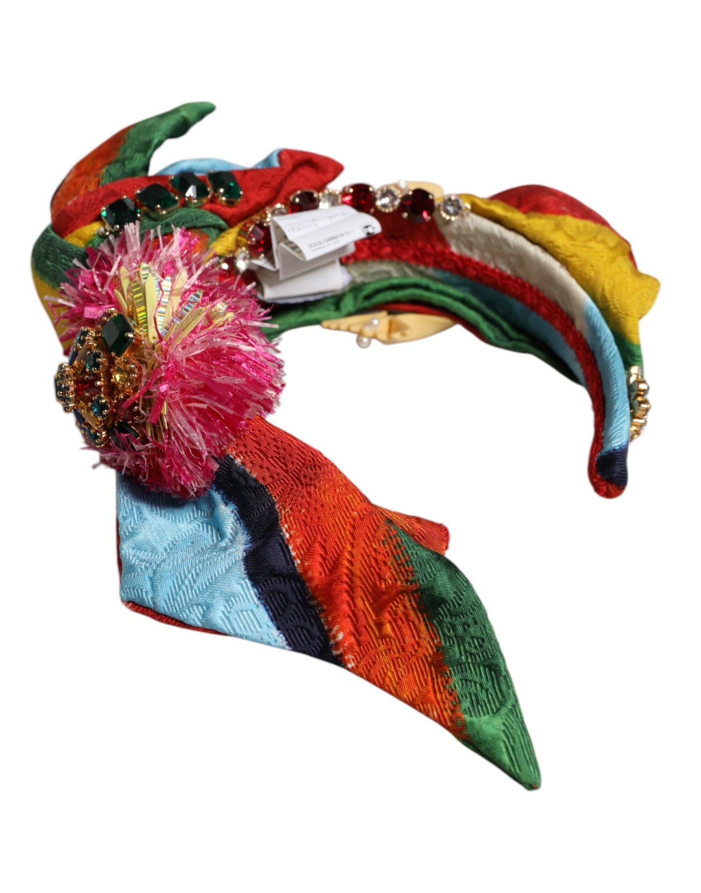 Serre-tête diadème Dolce & Gabbana multicolore fleuri orné de cristaux