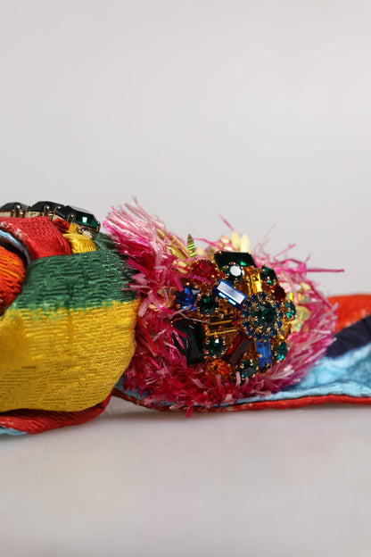 Serre-tête diadème Dolce & Gabbana multicolore fleuri orné de cristaux