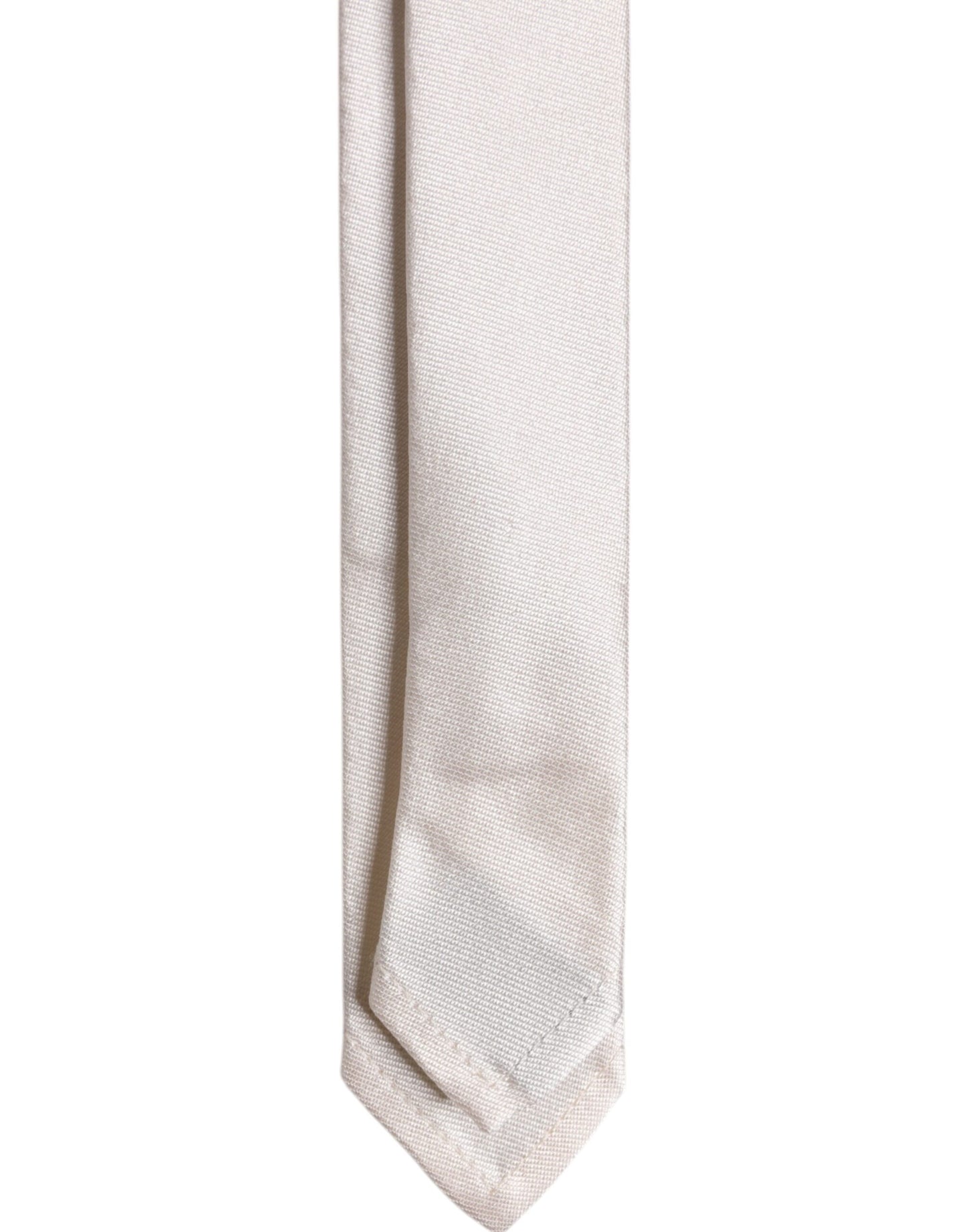 Cravate en Soie Unie Blanche Réglable Dolce & Gabbana