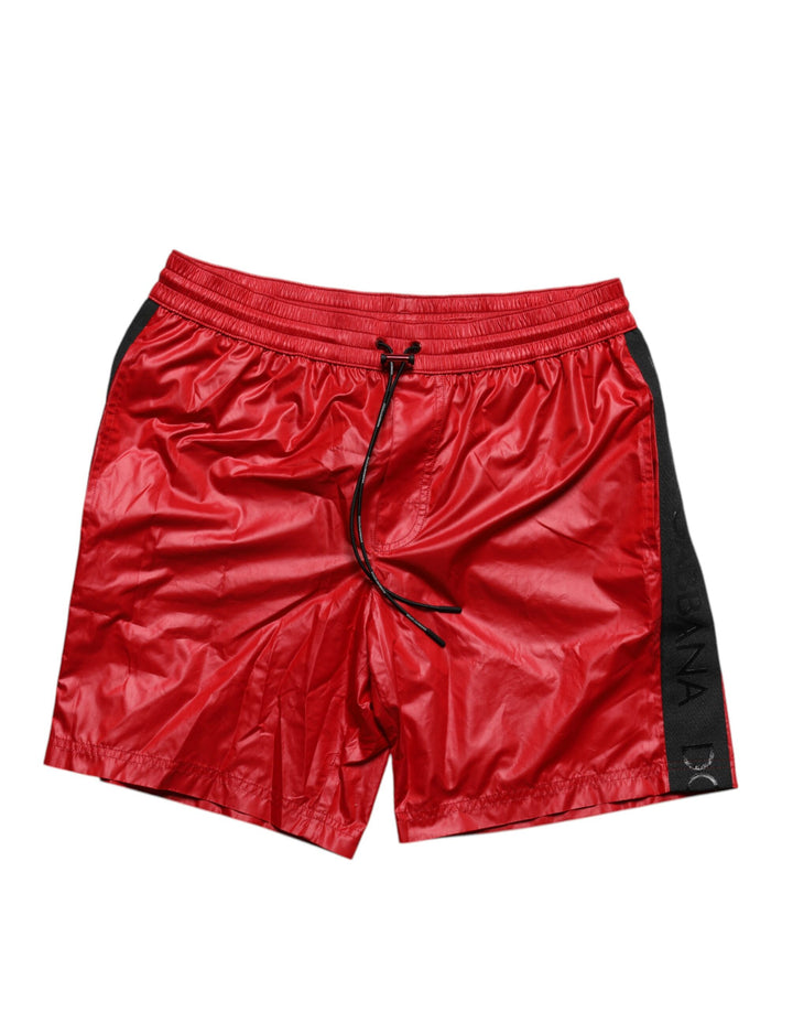 Dolce & Gabbana Traje de baño de 2 piezas de shorts de poliéster rojo