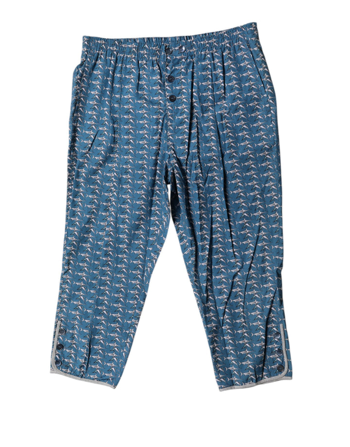Dolce & Gabbana Bañador Recortado con Estampado de Tiburón Azul