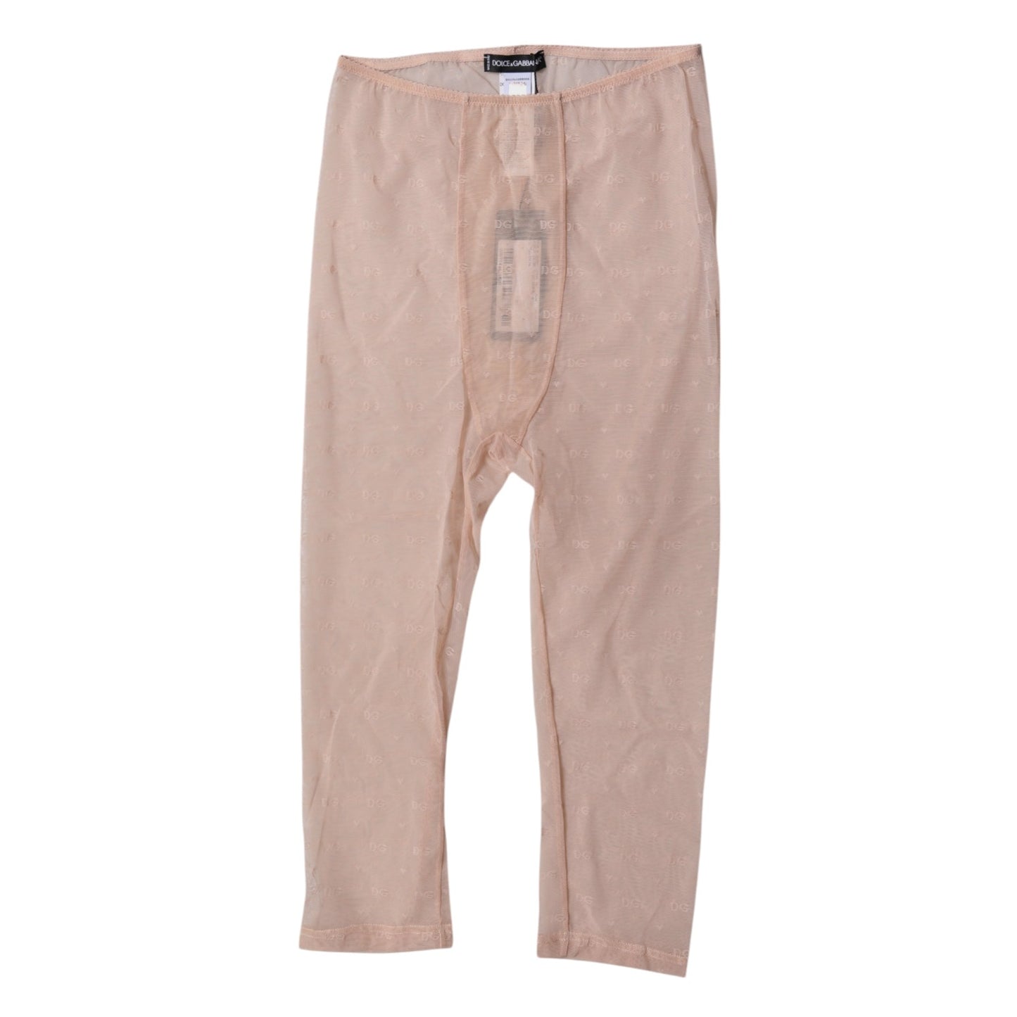 Dolce & Gabbana Ropa interior de encaje con logo beige, mallas cortas