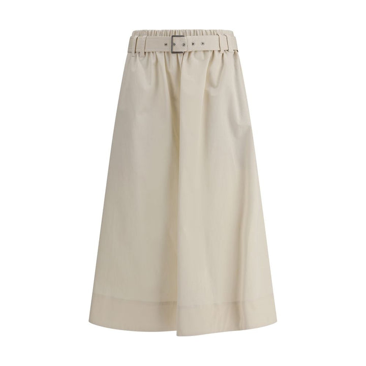 Falda larga ancha color crema Brunello Cucinelli